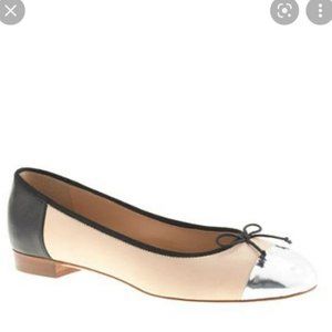 J Crew Kiki contrast cap toe ballet flats